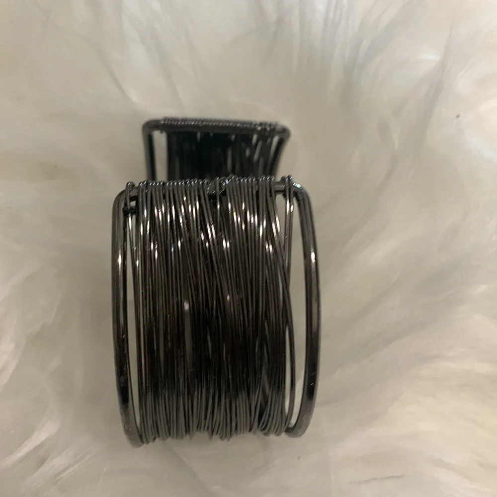Grey silver bangle bracelet
